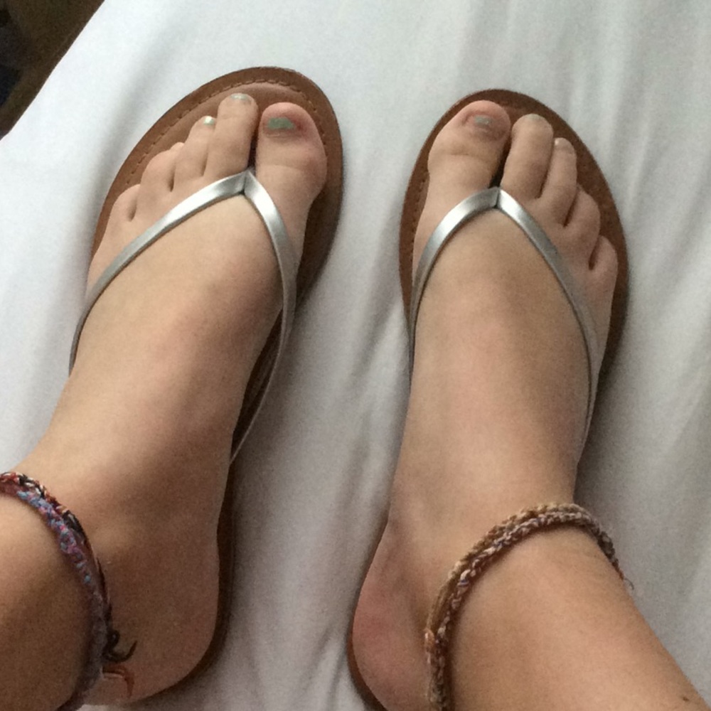 Mossimo Supply co. Silver strap sandal